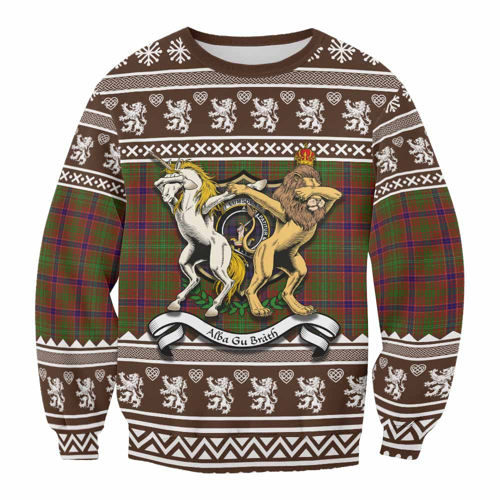 ScotsTee Shop Lumsden Clan Tartan Crest Christmas Sweatshirt Coat of Arms Funny Style