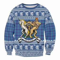 ScotsTee Shop Mercer Clan Tartan Crest Christmas Sweatshirt Coat of Arms Funny Style