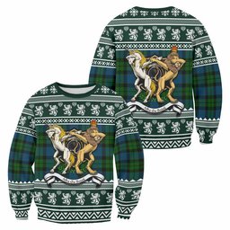 ScotsTee Shop MacKie (McKie) Clan Tartan Crest Christmas Sweatshirt Coat of Arms Funny Style