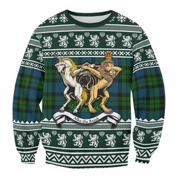 ScotsTee Shop MacKie (McKie) Clan Tartan Crest Christmas Sweatshirt Coat of Arms Funny Style