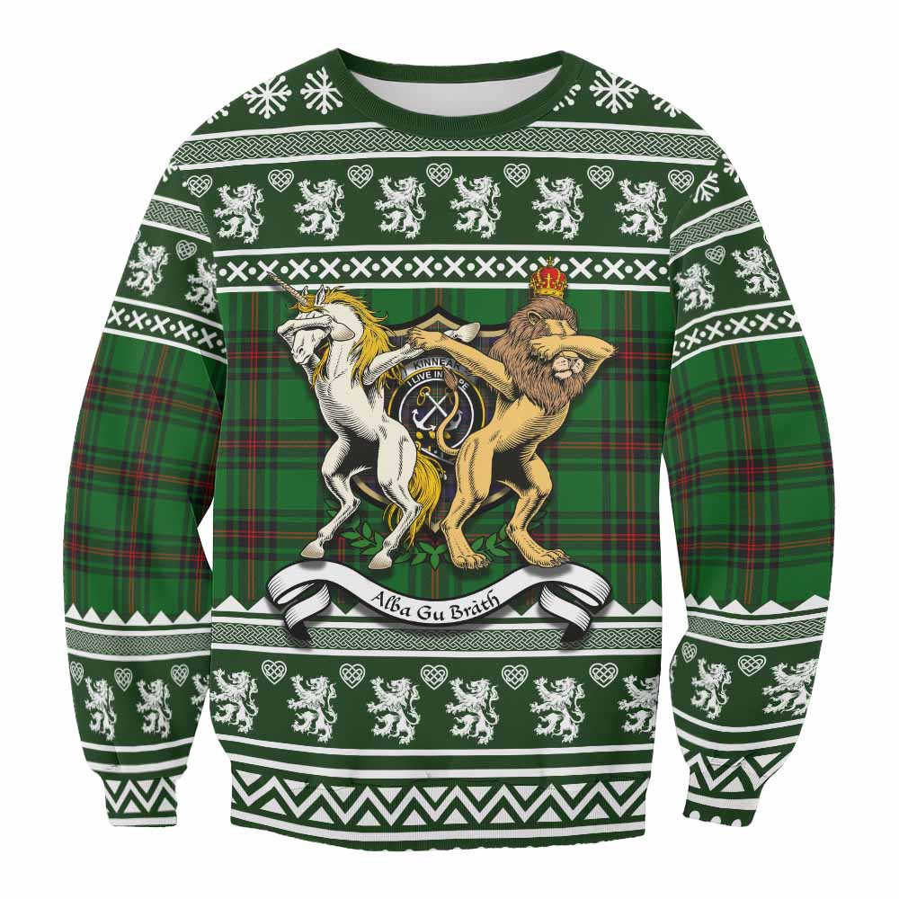 ScotsTee Shop Kinnear Clan Tartan Crest Christmas Sweatshirt Coat of Arms Funny Style