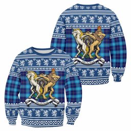 ScotsTee Shop McKerrell Clan Tartan Crest Christmas Sweatshirt Coat of Arms Funny Style