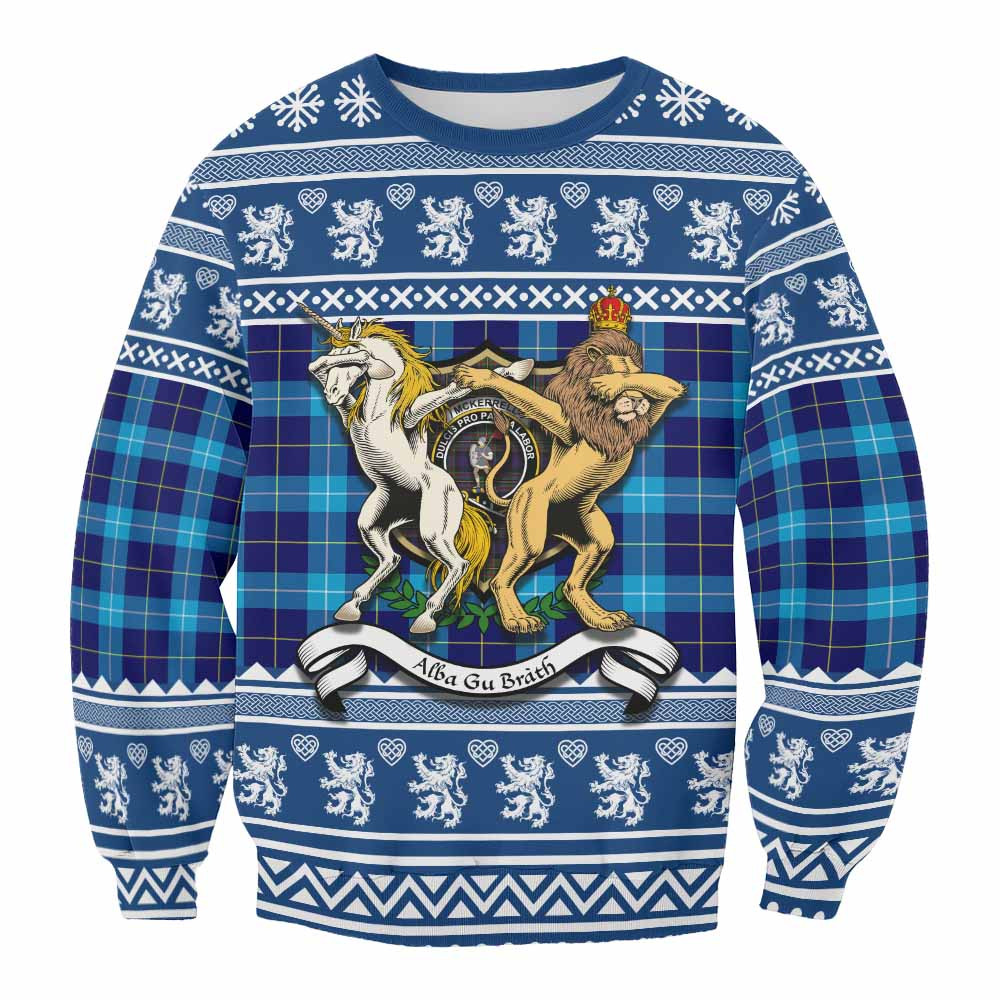 ScotsTee Shop McKerrell Clan Tartan Crest Christmas Sweatshirt Coat of Arms Funny Style