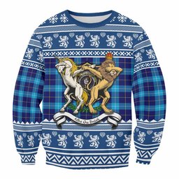 ScotsTee Shop McKerrell Clan Tartan Crest Christmas Sweatshirt Coat of Arms Funny Style