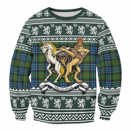 ScotsTee Shop Newlands Clan Tartan Crest Christmas Sweatshirt Coat of Arms Funny Style