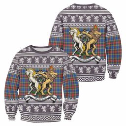 ScotsTee Shop MacBeth (McBeth) Clan Tartan Crest Christmas Sweatshirt Coat of Arms Funny Style