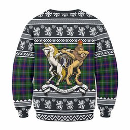 ScotsTee Shop Malcolm Clan Tartan Crest Christmas Sweatshirt Coat of Arms Funny Style