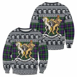 ScotsTee Shop Malcolm Clan Tartan Crest Christmas Sweatshirt Coat of Arms Funny Style