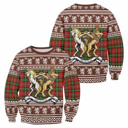 ScotsTee Shop Fairlie Clan Tartan Crest Christmas Sweatshirt Coat of Arms Funny Style