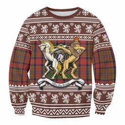 ScotsTee Shop Hepburn Clan Tartan Crest Christmas Sweatshirt Coat of Arms Funny Style