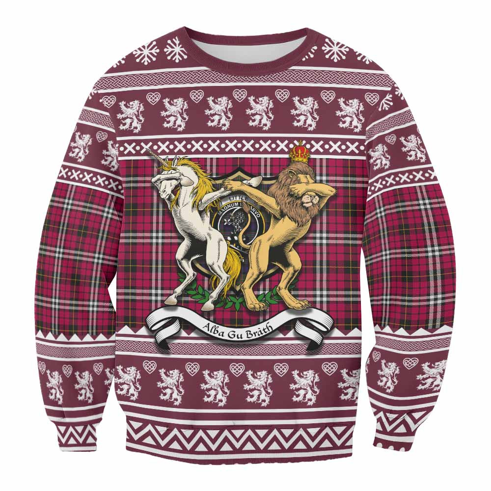 ScotsTee Shop Little Clan Tartan Crest Christmas Sweatshirt Coat of Arms Funny Style