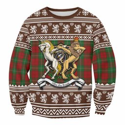 ScotsTee Shop Lennox Clan Tartan Crest Christmas Sweatshirt Coat of Arms Funny Style