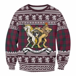 ScotsTee Shop Lindsay Clan Tartan Crest Christmas Sweatshirt Coat of Arms Funny Style