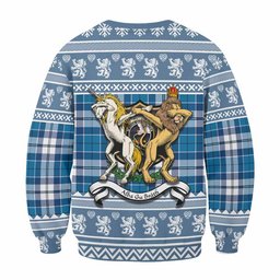 ScotsTee Shop Hutton Clan Tartan Crest Christmas Sweatshirt Coat of Arms Funny Style