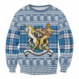 ScotsTee Shop Hutton Clan Tartan Crest Christmas Sweatshirt Coat of Arms Funny Style