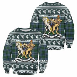 ScotsTee Shop Forsyth Clan Tartan Crest Christmas Sweatshirt Coat of Arms Funny Style