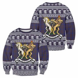 ScotsTee Shop Elliot Clan Tartan Crest Christmas Sweatshirt Coat of Arms Funny Style