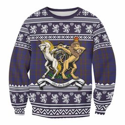 ScotsTee Shop Elliot Clan Tartan Crest Christmas Sweatshirt Coat of Arms Funny Style