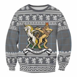ScotsTee Shop Gladstone (Gladstanes) Clan Tartan Crest Christmas Sweatshirt Coat of Arms Funny Style