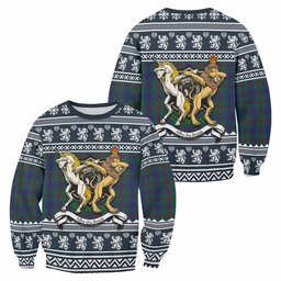 ScotsTee Shop Laurie Clan Tartan Crest Christmas Sweatshirt Coat of Arms Funny Style