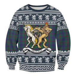 ScotsTee Shop Laurie Clan Tartan Crest Christmas Sweatshirt Coat of Arms Funny Style