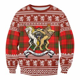 ScotsTee Shop Maxtone Clan Tartan Crest Christmas Sweatshirt Coat of Arms Funny Style