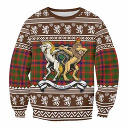 ScotsTee Shop Kinninmont Clan Tartan Crest Christmas Sweatshirt Coat of Arms Funny Style