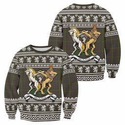 ScotsTee Shop Hall Clan Tartan Crest Christmas Sweatshirt Coat of Arms Funny Style