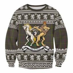 ScotsTee Shop Hall Clan Tartan Crest Christmas Sweatshirt Coat of Arms Funny Style