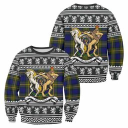 ScotsTee Shop Muir Clan Tartan Crest Christmas Sweatshirt Coat of Arms Funny Style