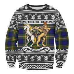ScotsTee Shop Muir Clan Tartan Crest Christmas Sweatshirt Coat of Arms Funny Style