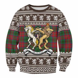 ScotsTee Shop MacCulloch (McCulloch) Clan Tartan Crest Christmas Sweatshirt Coat of Arms Funny Style