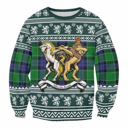 ScotsTee Shop Haldane Clan Tartan Crest Christmas Sweatshirt Coat of Arms Funny Style