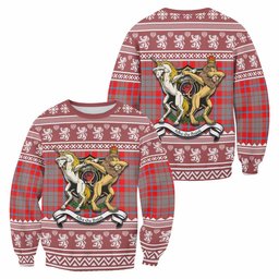 ScotsTee Shop Moubray Clan Tartan Crest Christmas Sweatshirt Coat of Arms Funny Style