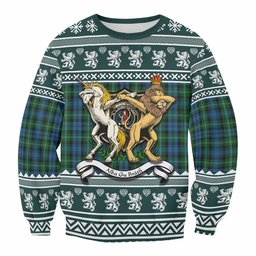 ScotsTee Shop Lyon Clan Tartan Crest Christmas Sweatshirt Coat of Arms Funny Style