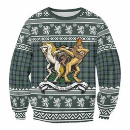 ScotsTee Shop Melville Clan Tartan Crest Christmas Sweatshirt Coat of Arms Funny Style