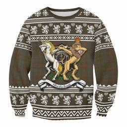 ScotsTee Shop Gray Clan Tartan Crest Christmas Sweatshirt Coat of Arms Funny Style