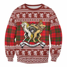 ScotsTee Shop Heron Clan Tartan Crest Christmas Sweatshirt Coat of Arms Funny Style