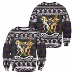 ScotsTee Shop MacDonald (McDonald) of Clanranald Clan Tartan Crest Christmas Sweatshirt Coat of Arms Funny Style