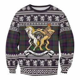 ScotsTee Shop MacDonald (McDonald) of Clanranald Clan Tartan Crest Christmas Sweatshirt Coat of Arms Funny Style