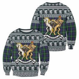 ScotsTee Shop Forbes Clan Tartan Crest Christmas Sweatshirt Coat of Arms Funny Style