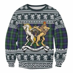 ScotsTee Shop Forbes Clan Tartan Crest Christmas Sweatshirt Coat of Arms Funny Style