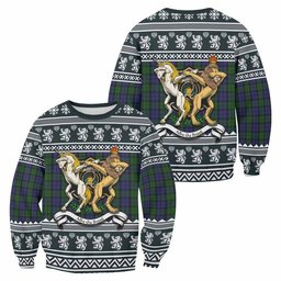 ScotsTee Shop Dundas Clan Tartan Crest Christmas Sweatshirt Coat of Arms Funny Style