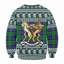 ScotsTee Shop Monteith Clan Tartan Crest Christmas Sweatshirt Coat of Arms Funny Style
