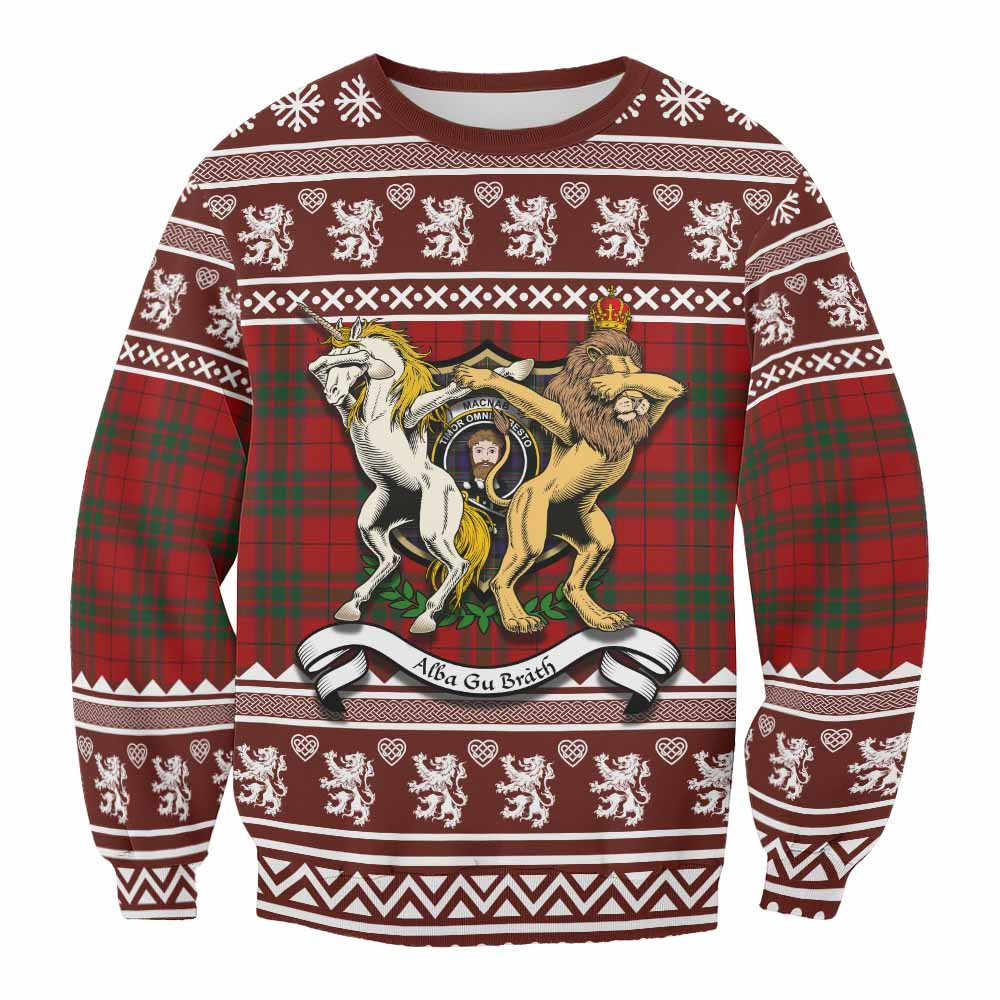 ScotsTee Shop MacNab (McNab) Clan Tartan Crest Christmas Sweatshirt Coat of Arms Funny Style