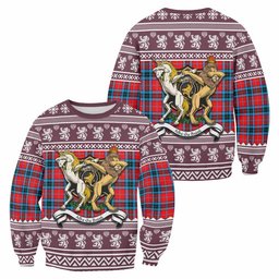 ScotsTee Shop MacTavish (McTavish) Clan Tartan Crest Christmas Sweatshirt Coat of Arms Funny Style