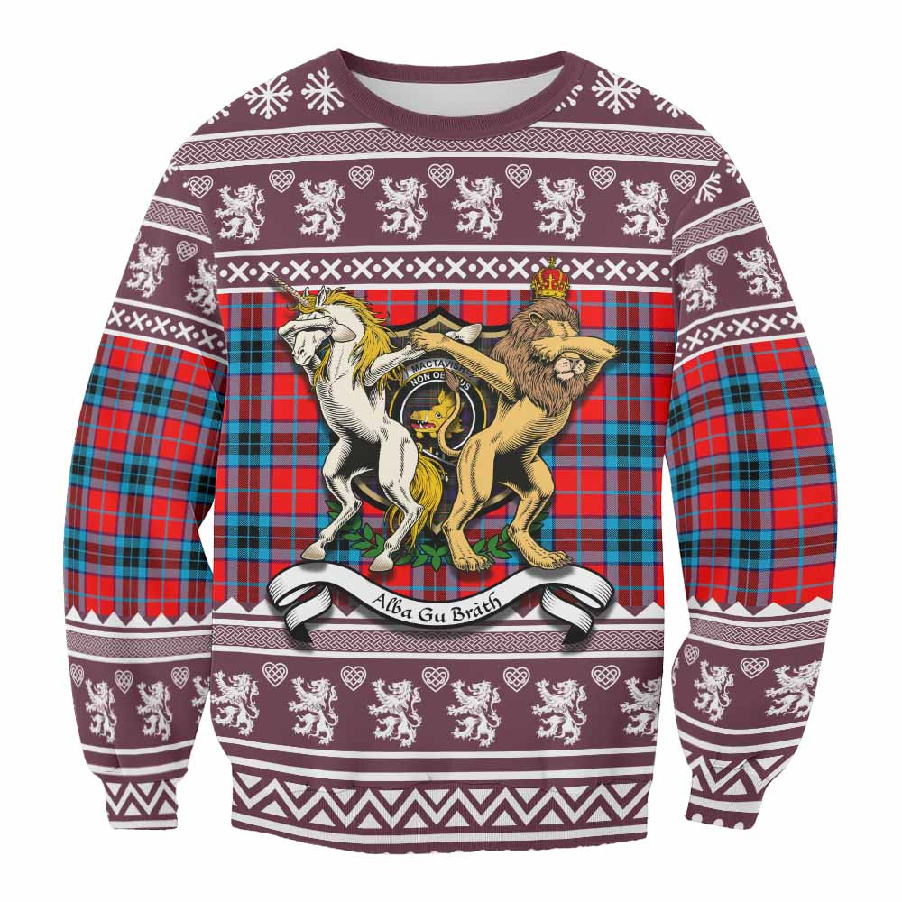 ScotsTee Shop MacTavish (McTavish) Clan Tartan Crest Christmas Sweatshirt Coat of Arms Funny Style