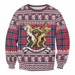 ScotsTee Shop MacTavish (McTavish) Clan Tartan Crest Christmas Sweatshirt Coat of Arms Funny Style