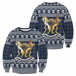 ScotsTee Shop MacKinlay (McKinlay) Clan Tartan Crest Christmas Sweatshirt Coat of Arms Funny Style