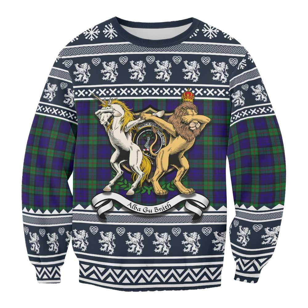ScotsTee Shop MacKinlay (McKinlay) Clan Tartan Crest Christmas Sweatshirt Coat of Arms Funny Style